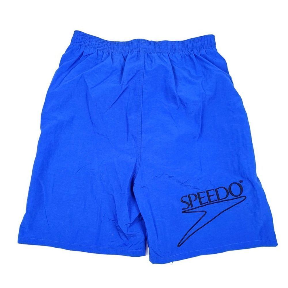 SPEEDO Vintage 90s Y2K Nylon Embroidered Board Shorts in Bright Blue Mens XL - Picture 2 of 6